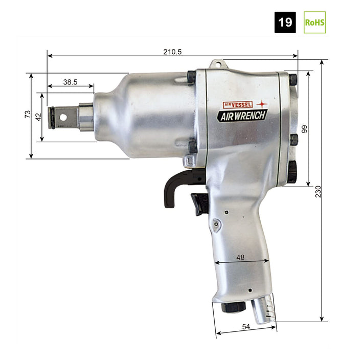 Vessel GT-2000PF Lightweight Air Impact Wrench-Kiichin - The #1 Place for Japanese Goods in Your Hand!