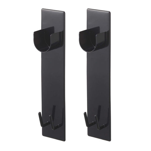 Yamazaki Industrial Magnetic Bathroom Clothesline Holder Set - Tower Black (2 Pack)-Kiichin - The #1 Place for Japanese Goods in Your Hand!