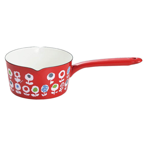 Yutaka Horo Plune Enameled Milk Pan - Candy Flower Delight-Kiichin - The #1 Place for Japanese Goods in Your Hand!