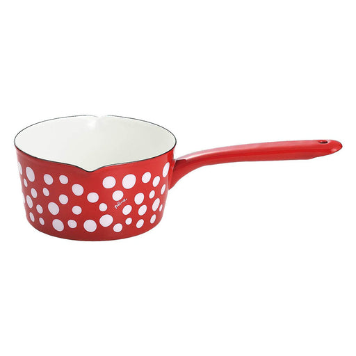 Yutaka Horo Japan Enameled Milk Pan Plune Dot - Premium Cookware-Kiichin - The #1 Place for Japanese Goods in Your Hand!