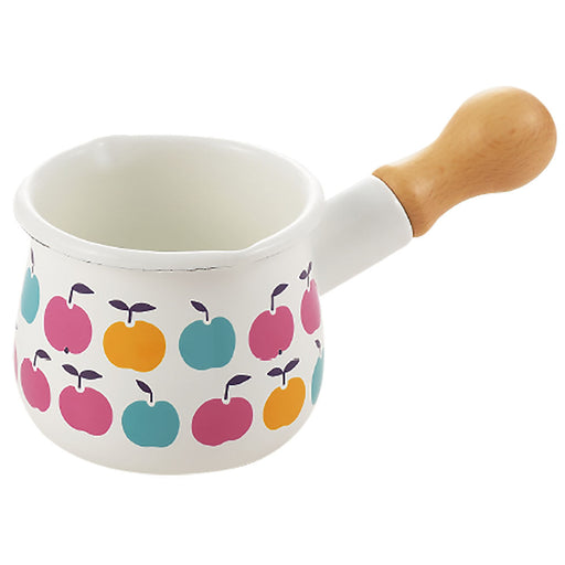 Yutaka Horo Plune Enameled Petit Milk Pan - Apple Delight-Kiichin - The #1 Place for Japanese Goods in Your Hand!